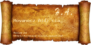 Hovanecz Alícia névjegykártya
